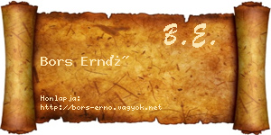 Bors Ernő névjegykártya