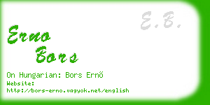 erno bors business card