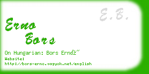 erno bors business card